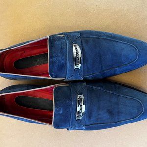 Stefano Ricci Blue Suede Loafer Shoes Size 12